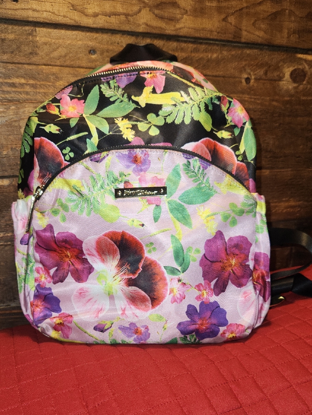 Betsey Johnson | Pretty Floral Small Backpack with Vegan Leather Accents Whimsy
